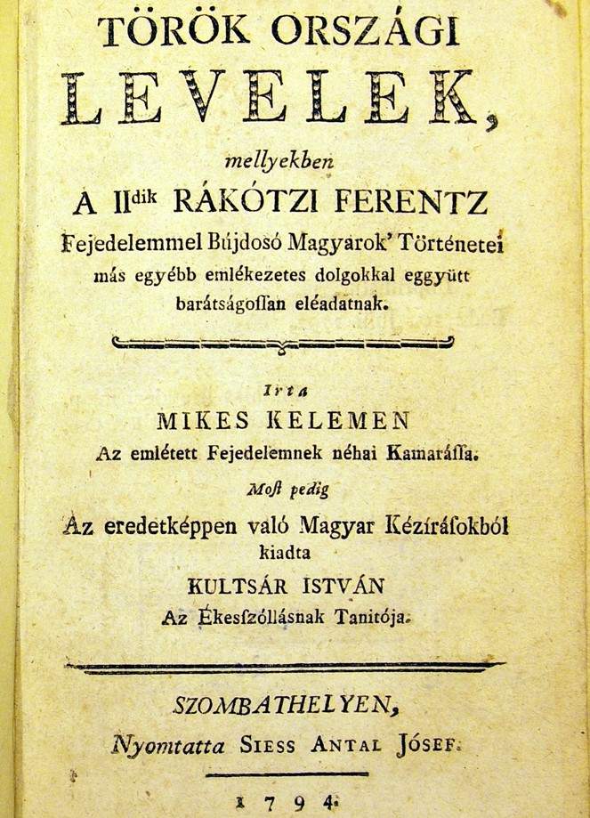 Török országi levelek